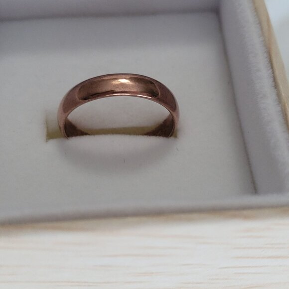 Copper Ring Smooth Wedding Band Size 5 3/4 - Picture 2 of 8